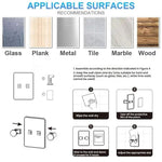 Support de rasoir mural sans perçage, lot de 3 (manuel/de sécurité)