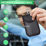Étui anti-RFID en fibre de carbone pour clés de voiture, cartes de crédit et appareils électroniques, Ligne rouge moyenne, Ligne verte moyenne, Ligne noire petite
