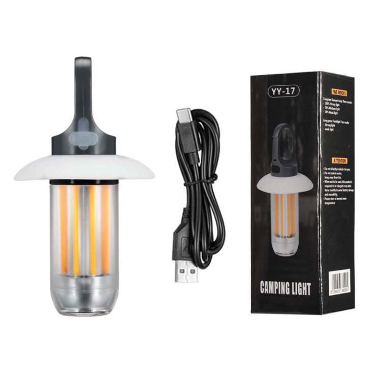 Lanterne de camping et lampe de poche rechargeables à double source lumineuse, lumière extérieure portable blanc chaud, 8 filaments de tungstène, 4 filaments de tungstène