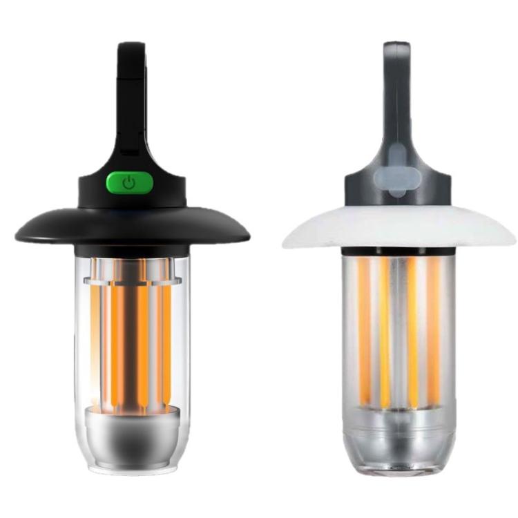 Lanterne de camping et lampe de poche rechargeables à double source lumineuse, lumière extérieure portable blanc chaud, 8 filaments de tungstène, 4 filaments de tungstène