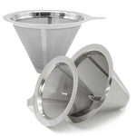 Filtre à café réutilisable en maille en acier inoxydable 304 pour cafetière à infusion lente/filtre, 1-2 tasses, 2-4 tasses, 4-6 tasses