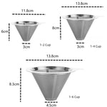 Filtre à café réutilisable en maille en acier inoxydable 304 pour cafetière à infusion lente/filtre, 1-2 tasses, 2-4 tasses, 4-6 tasses