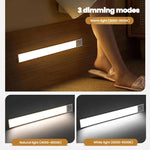 Barre lumineuse rechargeable avec capteur de mouvement pour armoire et penderie avec télécommande, 20 cm argent, 40 cm argent, 60 cm argent, 80 cm argent, 20 cm noir, 40 cm noir, 60 cm noir, 80 cm noir