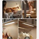 Barre lumineuse rechargeable avec capteur de mouvement pour armoire et penderie avec télécommande, 20 cm argent, 40 cm argent, 60 cm argent, 80 cm argent, 20 cm noir, 40 cm noir, 60 cm noir, 80 cm noir