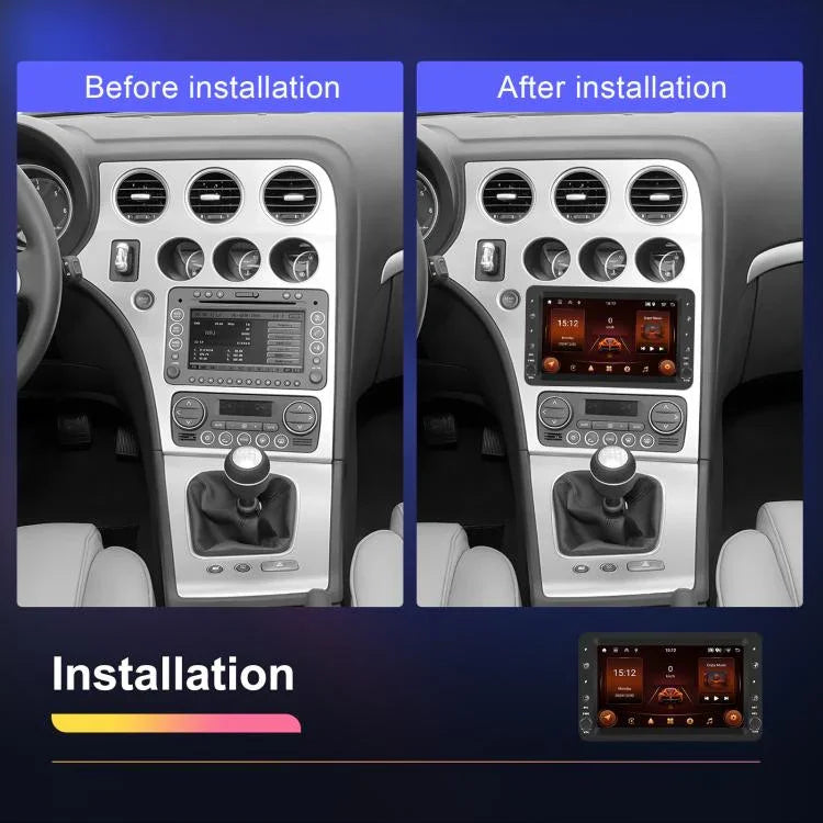 Pour Alfa Romeo 159 Écran Horizontal 7 pouces Carplay Système de Navigation GPS et Multimédia Intégré, 2+64 Go, 4+64 Go