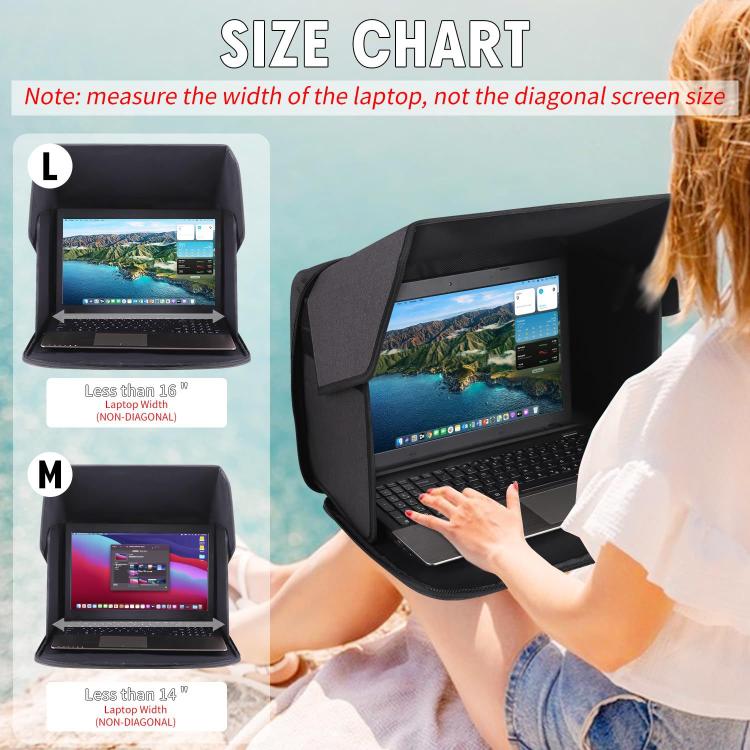 Housse de protection solaire pliable anti-éblouissement pour ordinateur portable 16 pouces, pour usage extérieur, 16 pouces