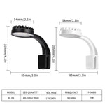 Lampe LED clip aquarium 5W bleu blanc avec 12 LEDs, mini lampe USB pour aquarium, plantes aquatiques, herbes d'eau et petits aquariums, 220V, 110V