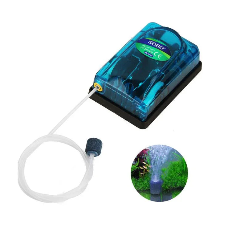 Pompe à air aquarium ultra-silencieuse transparente 220-240V, SOBO SB-248A 3W trou unique, SOBO SB-348A 5W double trou