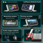 Lecteur MP5 de voiture Bluetooth pliable portable de 6,86 pouces avec prise en charge MirrorLink/CarPlay/Android Auto, B5370, B5370 + caméra de recul 4 LED, B5370 + caméra de recul 8 LED, B5370 + caméra de recul 12 LED