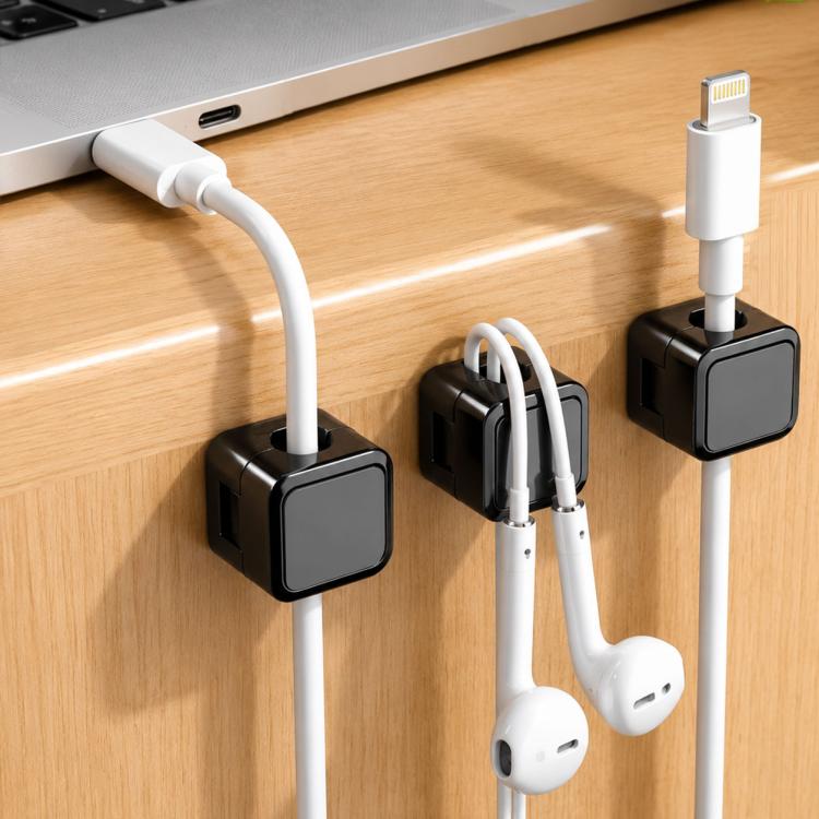 18 pcs / paquet Clips magnétiques pour organiseur de câbles, supports adhésifs pour gestion de bureau