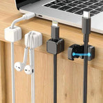 18 pcs / paquet Clips magnétiques pour organiseur de câbles, supports adhésifs pour gestion de bureau