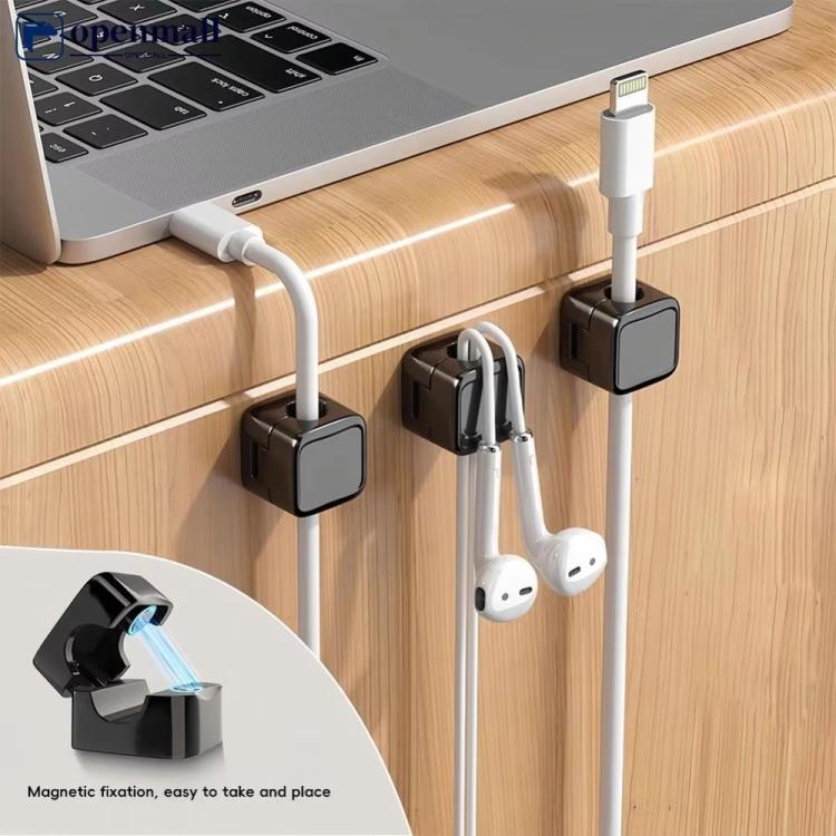 18 pcs / paquet Clips magnétiques pour organiseur de câbles, supports adhésifs pour gestion de bureau