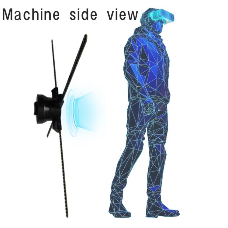 Ventilateur holographique 3D de 60 cm avec résolution 1600x720 et 720 LED, contrôle de contenu DIY via WiFi/APP, prise US, prise EU, prise UK, prise AU