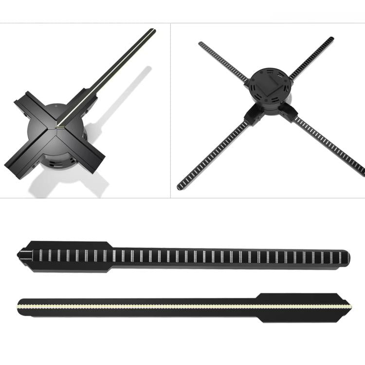 Ventilateur holographique 3D de 60 cm avec résolution 1600x720 et 720 LED, contrôle de contenu DIY via WiFi/APP, prise US, prise EU, prise UK, prise AU