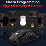 Souris de jeu sans fil tri-mode 24000 DPI, 6 modes d'éclairage RGB, rechargeable, macro programmable, noir, blanc, rose, noir avec charge sans fil, blanc avec charge sans fil, rose avec charge sans fil