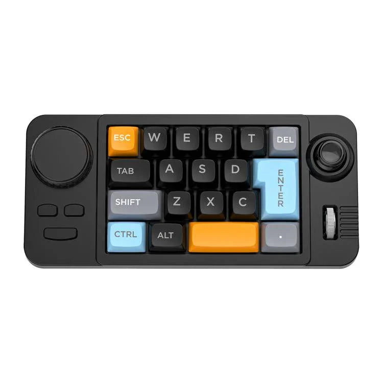 Clavier de jeu filaire USB-C MKESPN 19 touches macro programmable design échangeable à chaud avec molette de contrôle & joystick, K811 noir
