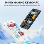 Clavier de jeu filaire USB-C MKESPN 19 touches macro programmable design échangeable à chaud avec molette de contrôle & joystick, K811 noir