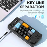 Clavier de jeu filaire USB-C MKESPN 19 touches macro programmable design échangeable à chaud avec molette de contrôle & joystick, K811 noir