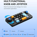 Clavier de jeu filaire USB-C MKESPN 19 touches macro programmable design échangeable à chaud avec molette de contrôle & joystick, K811 noir