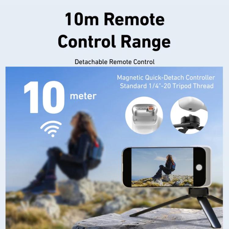 TELESIN P1-MP-10 Poignée magnétique pour appareil photo, télécommande Bluetooth, poignée pour téléphone portable, P1-MP-10 Blanc, P1-MP-10 Noir