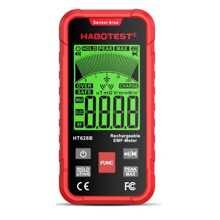 Testeur de rayonnement électromagnétique multifonction HABOTEST HT628B rechargeable, HT628B
