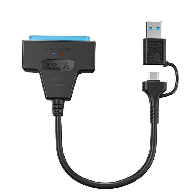 Câble adaptateur USB 3.0/USB-C vers SATA 22 broches pour disque dur/SSD d'ordinateur portable 2,5 pouces, 25 cm