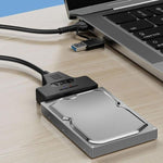 Câble adaptateur USB 3.0/USB-C vers SATA 22 broches pour disque dur/SSD d'ordinateur portable 2,5 pouces, 25 cm