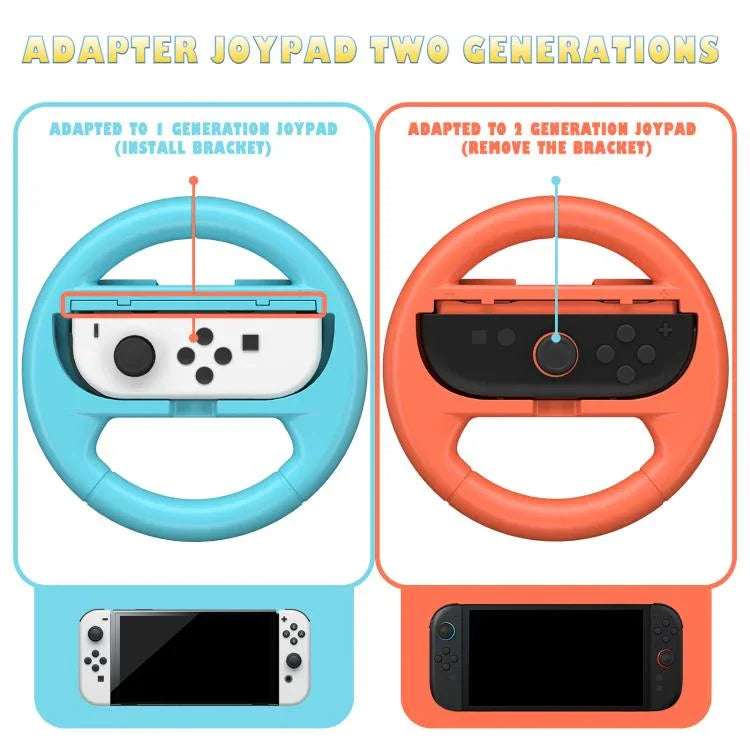 Lot de 2 poignées de volant pour manettes Nintendo Switch 2/Switch Joy-Con