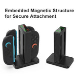 Station de charge magnétique DOBE 4-en-1 pour manettes Nintendo Switch 2 avec indicateurs LED et rangement pour cartouches, TNS-3192B
