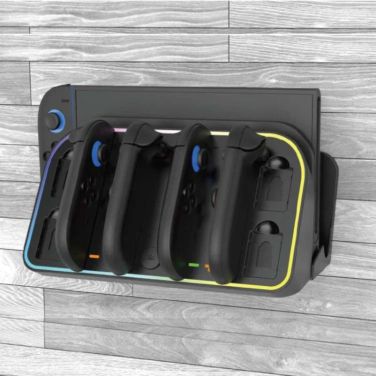 Station de charge murale pour manettes Joy-Con Nintendo Switch 2 avec éclairage RGB, HBS-2807