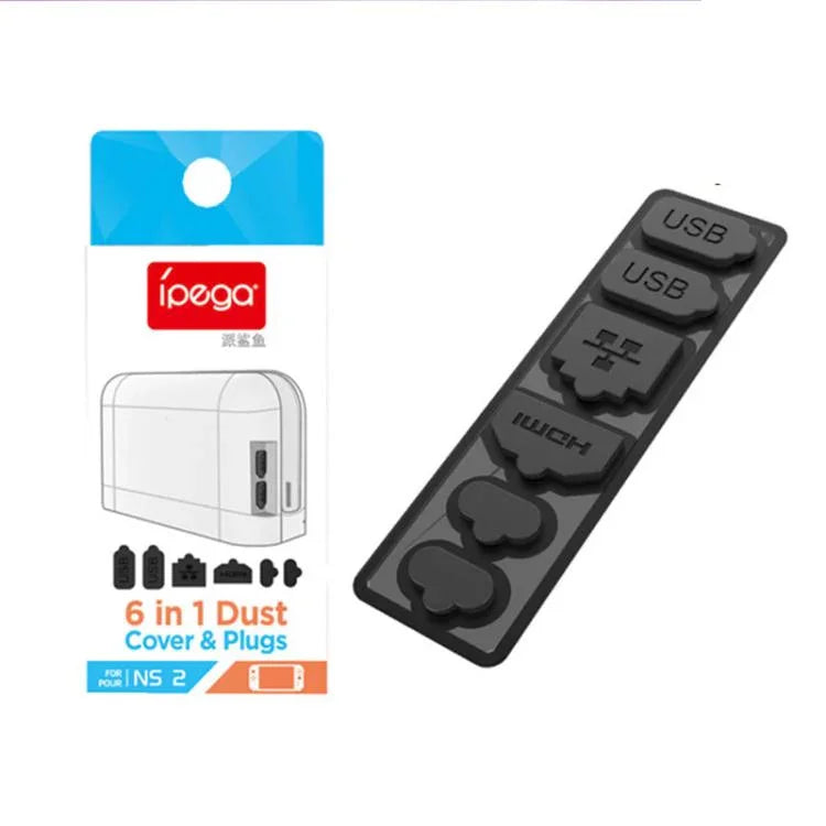 Pour Nintendo Switch 2 IPega kit de protection multi-port 6-en-1 bouchons anti-poussière de précision