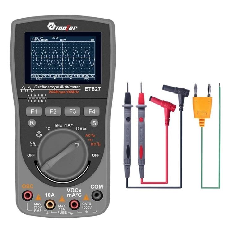 Oscilloscope multimètre 200Msps taux d'échantillonnage 40MHz Oscilloscope + multimètre 2 en 1, ET827
