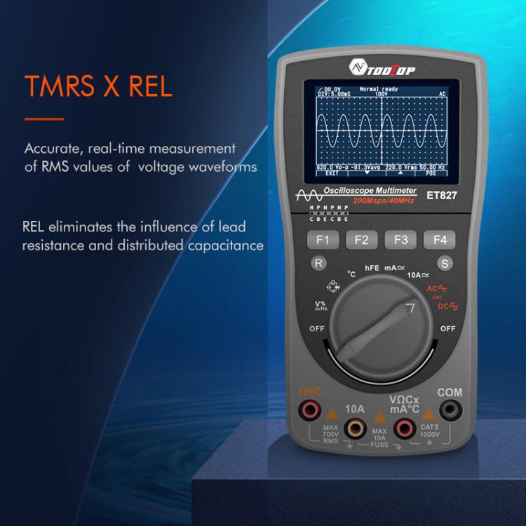 Oscilloscope multimètre 200Msps taux d'échantillonnage 40MHz Oscilloscope + multimètre 2 en 1, ET827