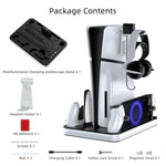 Station d'affichage de charge JYS pour PS5/PS5 Slim/PS Portal Dock double manette avec ventilateur de refroidissement et crochet pour casque