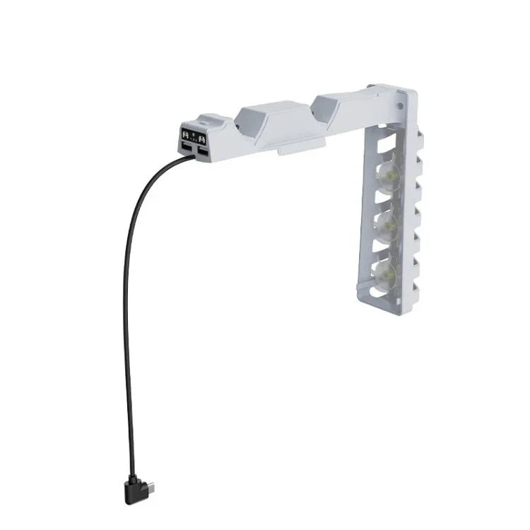 Station de charge 2-en-1 avec ventilateur de refroidissement et éclairage RGB pour manette PS5 Slim