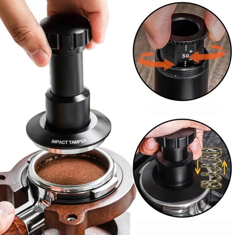 Tasseur à café à impact réglable avec base filetée, tasseur à expresso à ressort, 51 mm, 53 mm