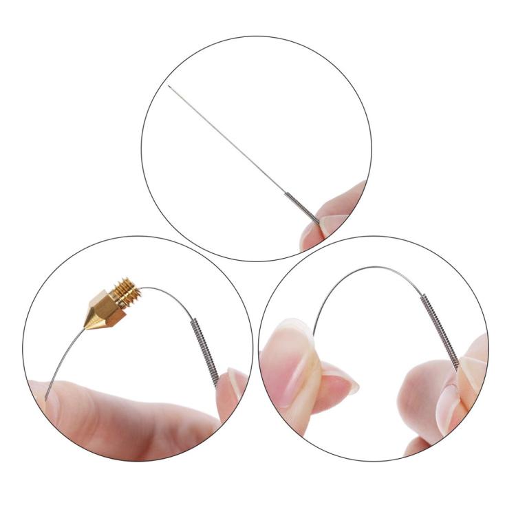 Aiguille de déblocage de buse d'essuie-glace Aiguille en acier pour nettoyage de buse d'impression, lot de 10 pièces, lot de 10 pièces + 2 pinces