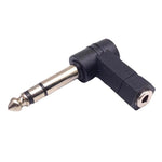 Adaptateur audio casque micro 6,35 mm vers 3,5 mm angle à 90 degrés, 6,35 mm vers 3,5 mm