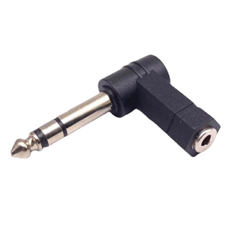 Adaptateur audio casque micro 6,35 mm vers 3,5 mm angle à 90 degrés, 6,35 mm vers 3,5 mm