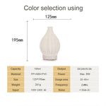 Diffuseur d'humidité et d'aromathérapie ultrasonique en rotin creux 100 ml avec lumières LED 7 couleurs, USB 5 V, prise UE 24 V