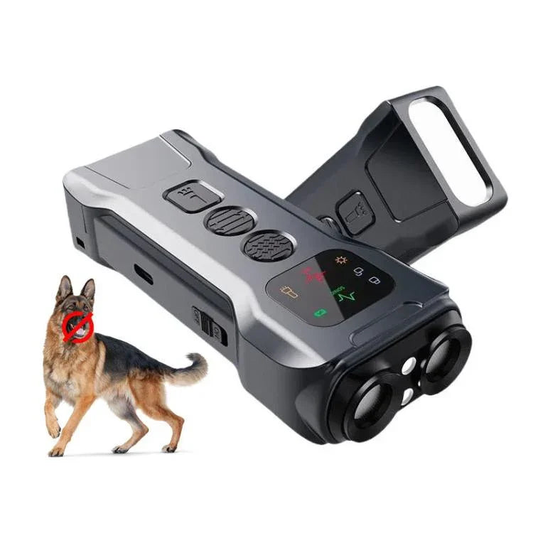 P9 Appareil anti-aboiement à ultrasons double tête rechargeable avec écran couleur, feu arrière à LED, P9