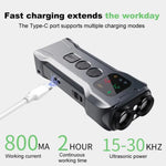 P9 Appareil anti-aboiement à ultrasons double tête rechargeable avec écran couleur, feu arrière à LED, P9