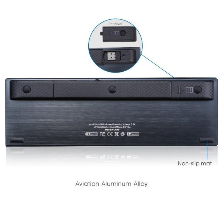 Mini clavier sans fil silencieux Rii K12+ 2,4 GHz pour ordinateur de bureau/portable