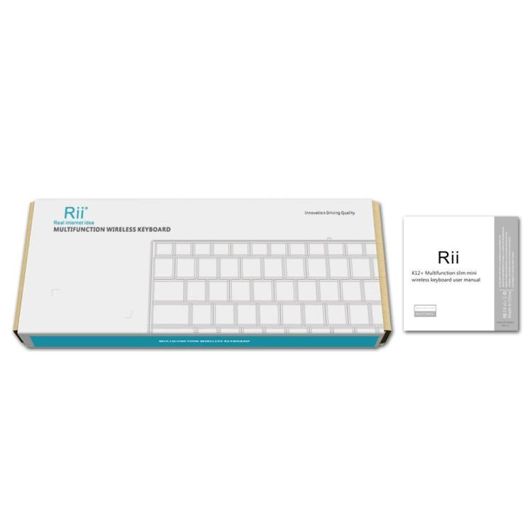 Mini clavier sans fil silencieux Rii K12+ 2,4 GHz pour ordinateur de bureau/portable