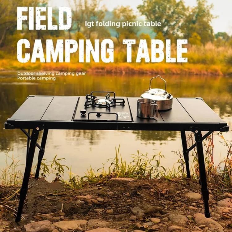 Table de camping pliante en aluminium CLS Outdoor Egg Roll, 8245 6 lattes, 9545 pliée 7 lattes, 8744 Noir, 8744 Grain de bois, 8744 Noir+4 crochets PU, 8744 Grain de bois+4 crochets PU