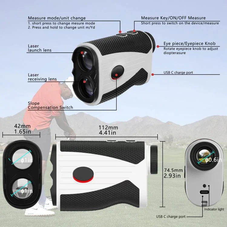 Télémètre de Golf 1000m Télescope Extérieur Règle Électronique Haute Précision