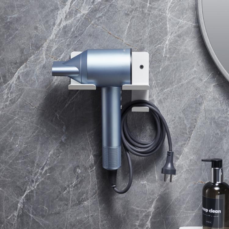 Support mural pour sèche-cheveux avec organisateur de cordon, rangement de salle de bain pour sèche-cheveux