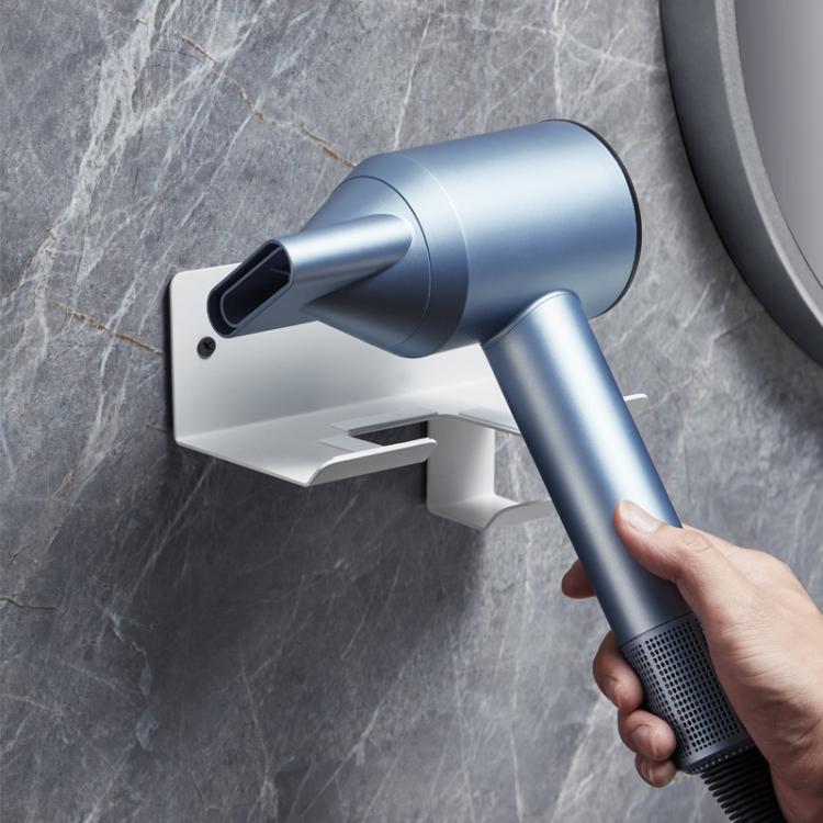 Support mural pour sèche-cheveux avec organisateur de cordon, rangement de salle de bain pour sèche-cheveux