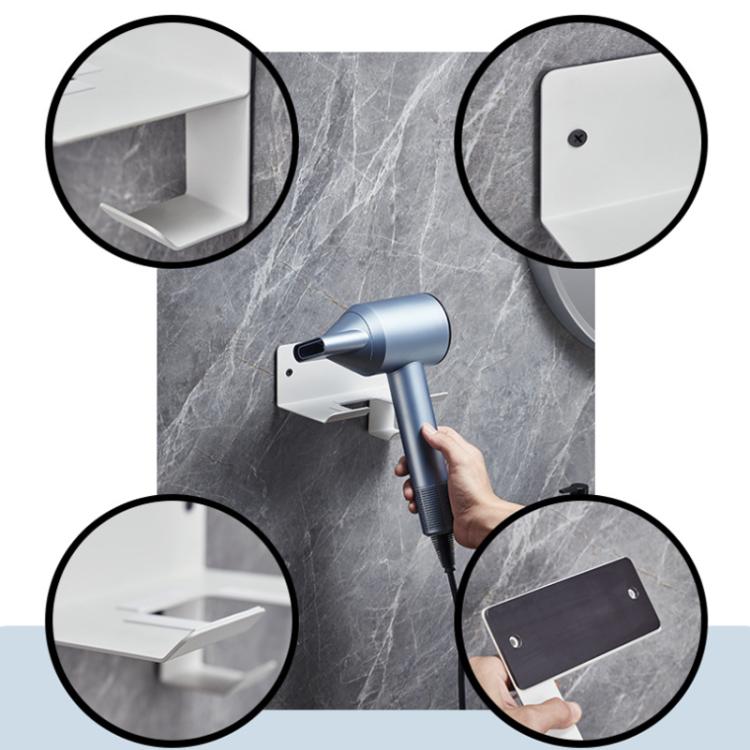 Support mural pour sèche-cheveux avec organisateur de cordon, rangement de salle de bain pour sèche-cheveux