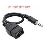 10pcs 3.5mm Male Round Head To USB 2.0 Female USB Disk Car MP3 Data Transmission Cable, 10pcs